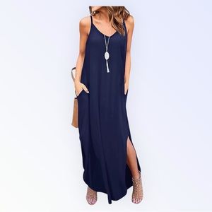 Dark Blue Women’s Summer Casual Maxi Dress